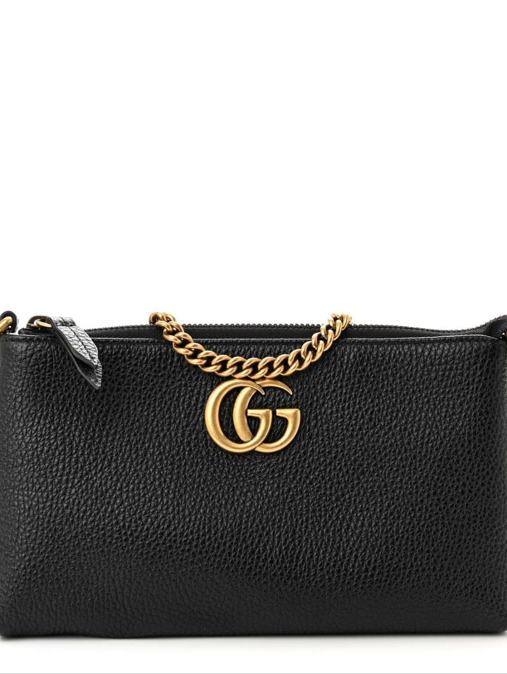 NEW Gucci Black GG Marmont Bag with Aged Chain